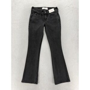 Hollister Low-Rise Boot Jeans Womens 00 Gray Charcoal Wash Slim Bootcut Stretch